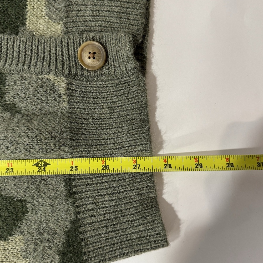 Lucky Brand Sweater Women's Sz S Green Camouflage Wool Blend Button Up Cardigan - Picture 9 of 9